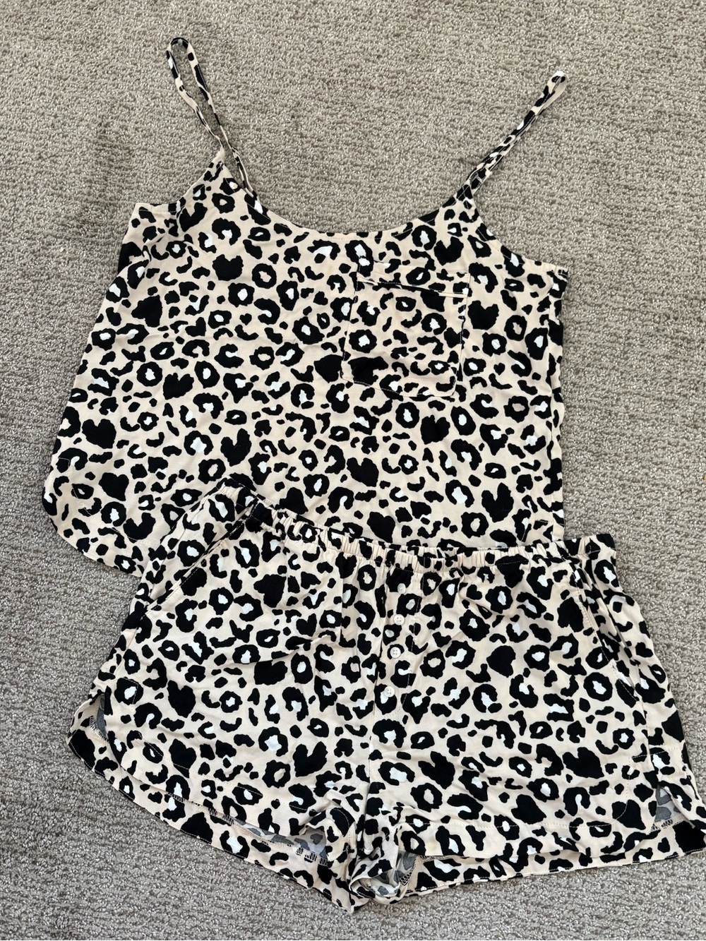 FOREVER 21 Leopard Print Cami two piece - Black & Cream